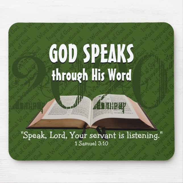 Mousepad DEUS FALA Bíblia Ano 2020 - GREEN de Escritura Per (Frente)