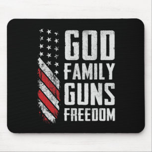 Mousepad Deus Família Armas Liberdade - Bandeira EUA Cristã
