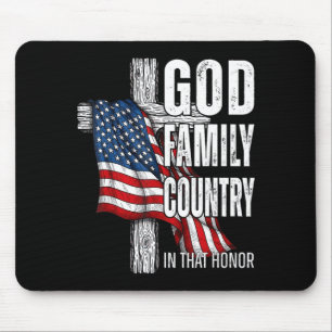 Mousepad Deus Família País Bandeira Americana Patriota Cris