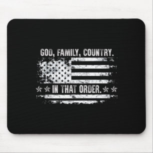 Mousepad Deus Família País Patriótico Fé Orgulho EUA Para S
