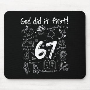 Mousepad Deus Fez Primeiro Engraçado Cristão 6 7 Seis Sete
