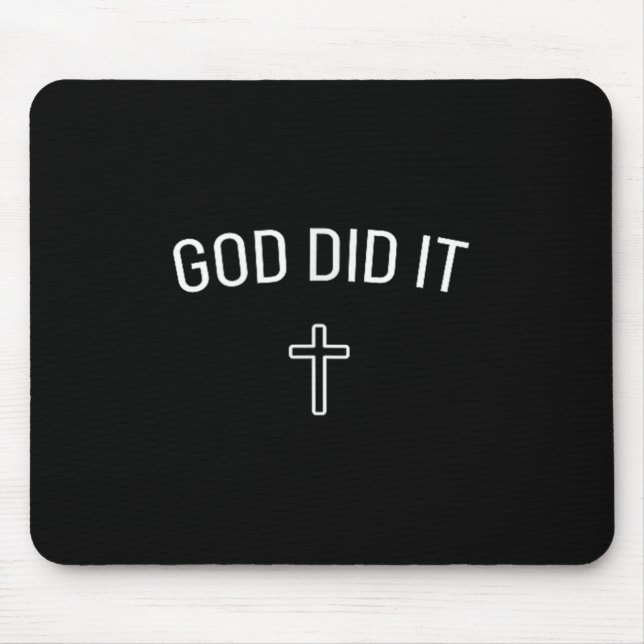 Mousepad Deus Fez - Simples Cruz Religiosa Cristã Mini (Frente)