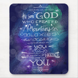 Mousepad Deus galáxia cita a astronomia como presente crist