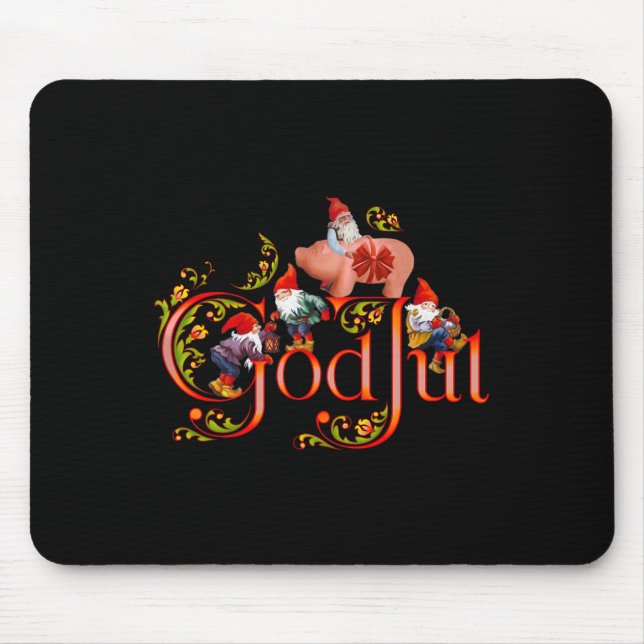 Mousepad Deus Jul Escandinavo do Natal Porco de Marzipã (Frente)
