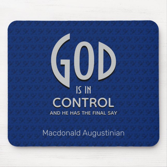 Mousepad DEUS Personalizado Cristão está no Azul de Control (Frente)