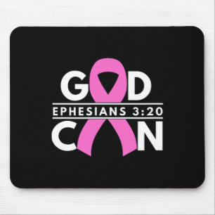 Mousepad Deus Pode Fita de câncer de mama Ephesianos 3 20