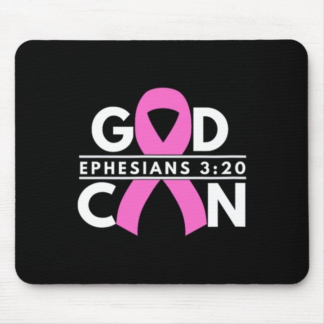 Mousepad Deus Pode Fita de câncer de mama Ephesianos 3 20 (Frente)