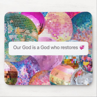 Mousepad Deus Restaura a Fé Cristã da Bola de Disco