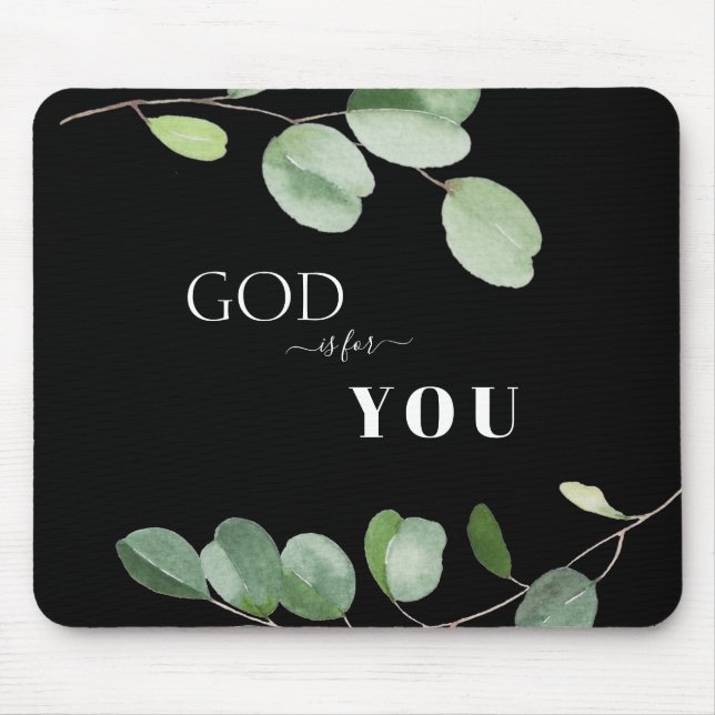 Mousepad Deus, se for para você, Eucalyptus Black (Frente)