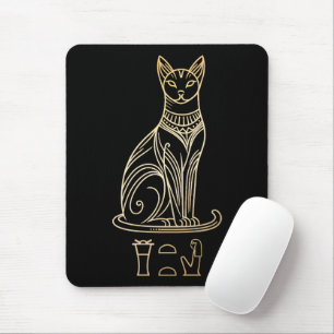 Mousepad Deusa de Gato Egípcia. Nome em hieroglifos