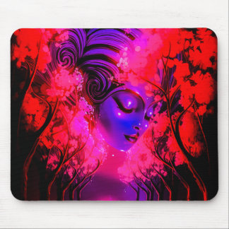 Mousepad Deusa Neon na Floresta Encantada