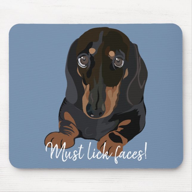 Mousepad Deve Lick Faces/Dachshund Puppy (Frente)