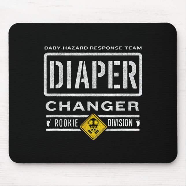 Mousepad Dever de Trocar Fralda Engraçado - Pai Novo Espera (Frente)