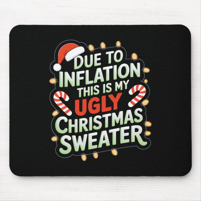 Mousepad Devido À Inflação Engraçada Xmas De Suéter De Nata (Frente)