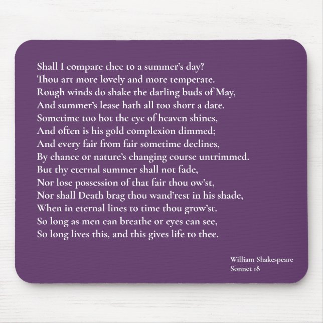 Mousepad Devo comparar a um dia de verão? (Frente)