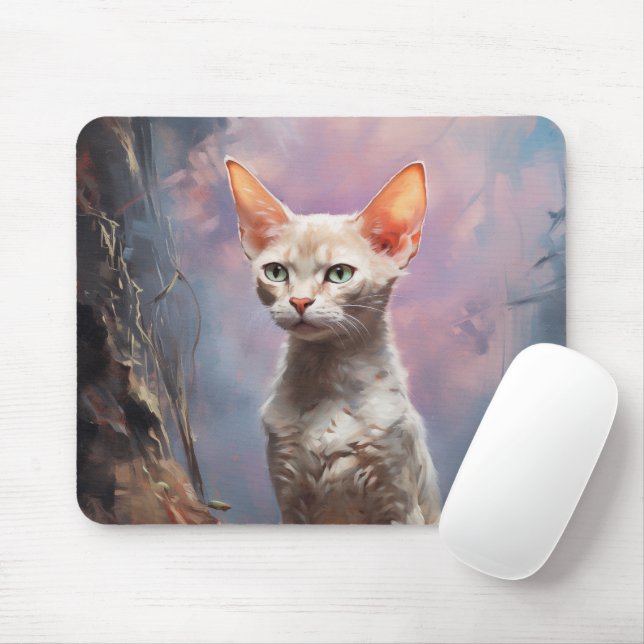 Mousepad Devon Rex cat (Com mouse)