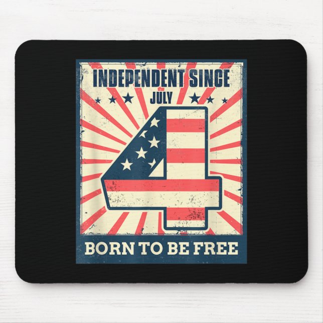 Mousepad Dia 4 de Julho da Independência Liberdade American (Frente)