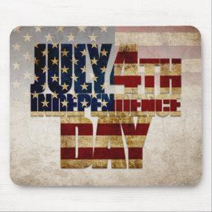 Mousepad Dia 4 de Julho Projeto de Bandeira Vintage do Dia 