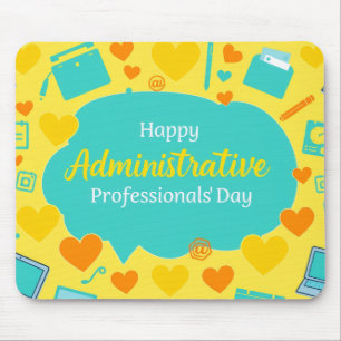 Mousepad Dia Alegre do Administrador Ícones de Escritório A