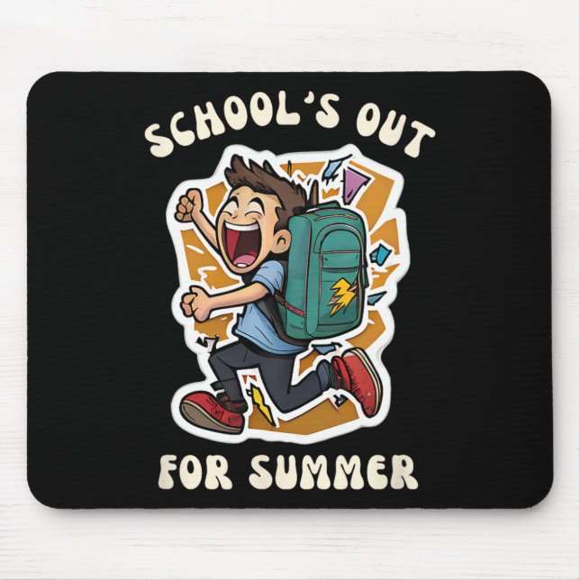 Mousepad Dia da Escola - A Engraçada Escola Está Fora Para  (Frente)