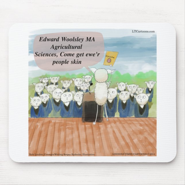 Mousepad Dia da Formatura das Ovelhas Engraçado (Frente)