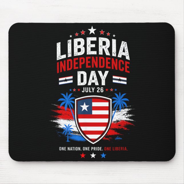 Mousepad Dia da Independência da Libéria 26 de Julho Bandei (Frente)