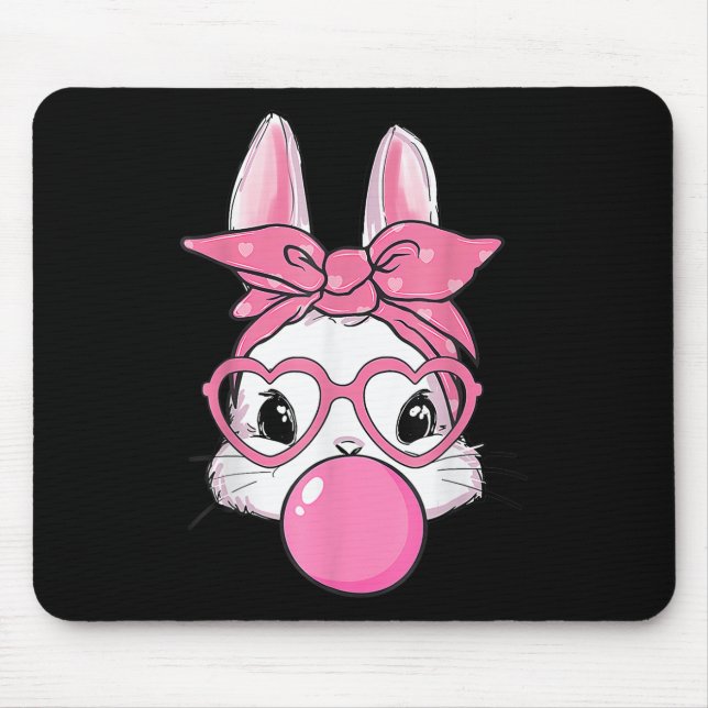 Mousepad Dia da Páscoa de pastilha elástica soprada em coel (Frente)
