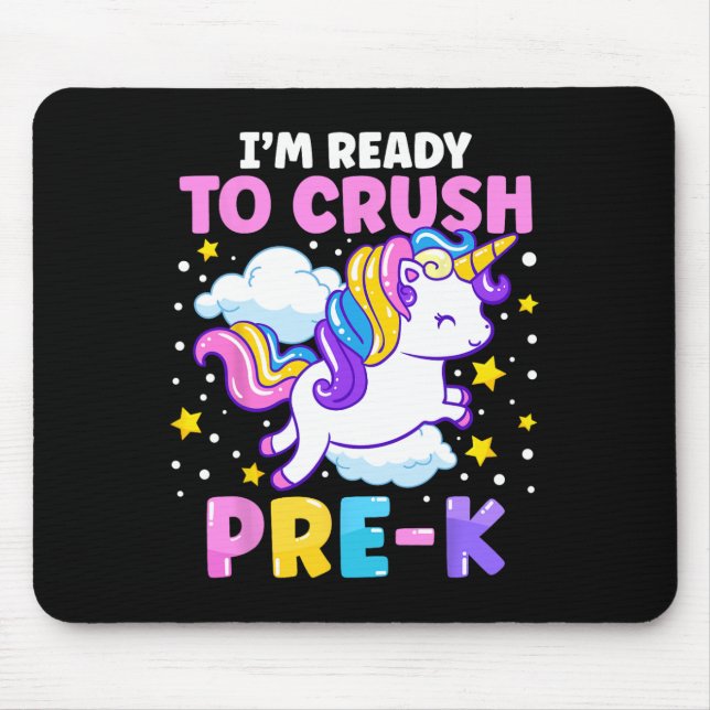 Mousepad Dia da pré-escola Estou pronto para esmagar o Pré- (Frente)