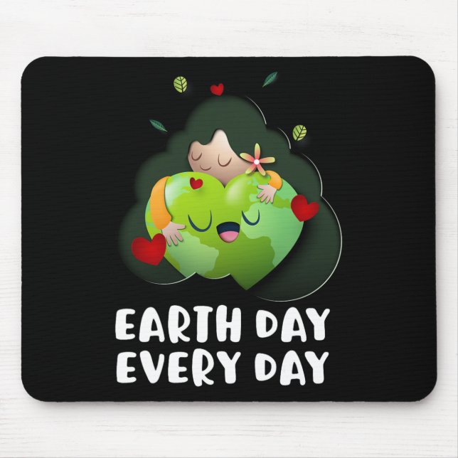Mousepad Dia da Terra, Menina Abrindo Globo Salva Pl (Frente)