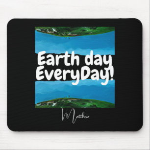 Mousepad Dia da Terra Todos os Dias Vá Verde Arte Elegante