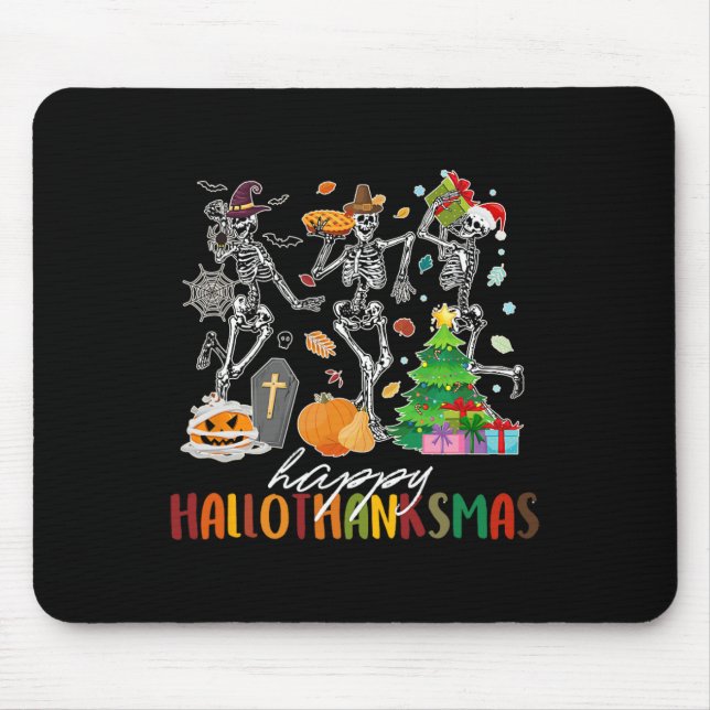 Mousepad Dia das Bruxas Ação de Graças Natal Hallothanksmas (Frente)