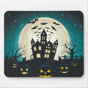Mousepad Dia das Bruxas Assustadas de Casa Azul e Negra Ass