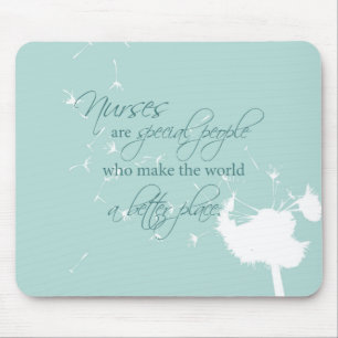 Mousepad Dia das Enfermeiras com Dandelion a soprar no Teal