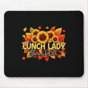 Mousepad Dia de Ação de Graças Dama Girassóis Cai
