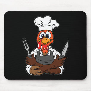 Mousepad Dia de Ação de Graças de Chef Turco Culinária de C