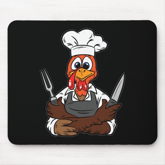 Mousepad Dia de Ação de Graças de Chef Turco Culinária de C (Frente)