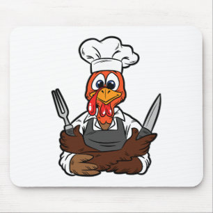 Mousepad Dia de Ação de Graças de Chef Turco Culinária de C