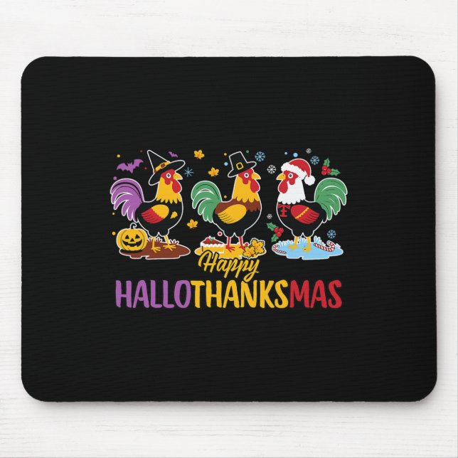 Mousepad Dia de Ação de Graças de Halloween Hallothanksmas  (Frente)