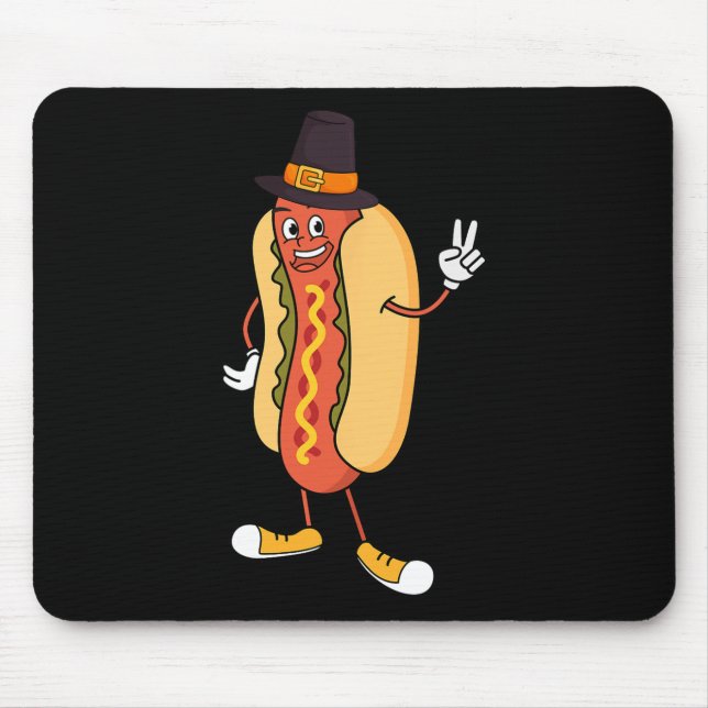 Mousepad Dia de Ação de Graças Engraçado Queda de Comida ou (Frente)