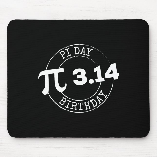 Mousepad Dia de Aniversário do Pi 3 14 de março 14 Nerd de  (Frente)
