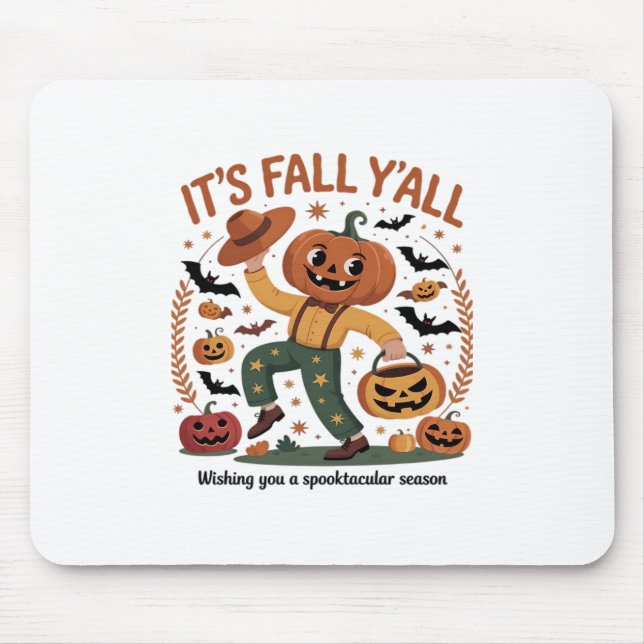 Mousepad Dia de as Bruxas engraçado Autumn Cute It's Fall Y (Frente)
