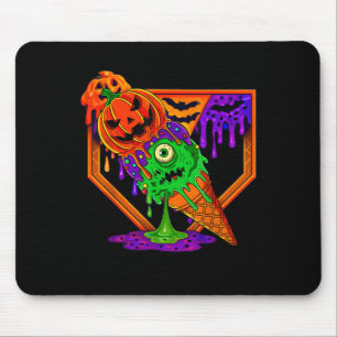 Mousepad Dia de as Bruxas engraçado Baseball Sorvete Drill