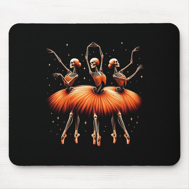 Mousepad Dia de as Bruxas engraçado de dança do esqueleto B (Frente)