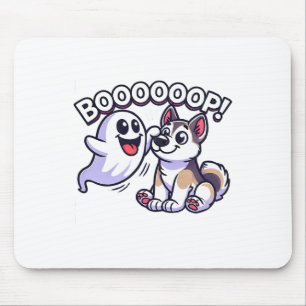 Mousepad Dia de as Bruxas engraçado Rouco Fantasma Cachorro