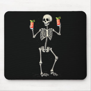 Mousepad Dia de as Bruxas engraçado Skeleton Bebendo Bloody