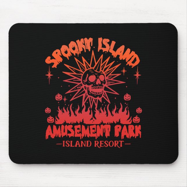 Mousepad Dia de as Bruxas engraçado Spooky Island Est 2002  (Frente)