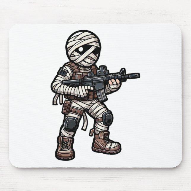 Mousepad Dia de as Bruxas engraçado Tático Exército Humano  (Frente)