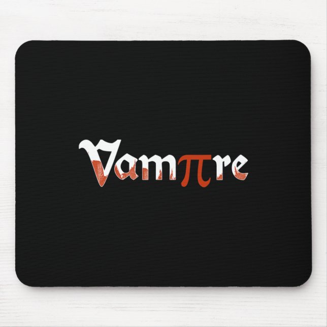 Mousepad Dia de as Bruxas engraçado Vampiro Piada Pi Day Fi (Frente)