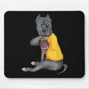 Mousepad Dia de as mães Engraçado Pitbull Adoro Mamãe Tatto