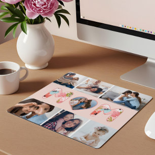 Mousepad Dia de as mães Feliz Colagem de Fotos e Padrão F